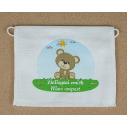   Maci csoport, fehér színű vászon ballagó tarisznya (más alapanyag is választható) 