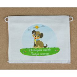   Kutya csoport, fehér színű vászon ballagó tarisznya (más alapanyag is választható) 