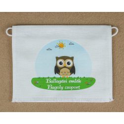   Bagoly csoport, fehér színű vászon ballagó tarisznya (más alapanyag is választható) 