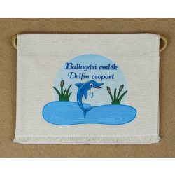   Delfin csoport, nyers színű vászon ballagó tarisznya (más alapanyag is választható) 