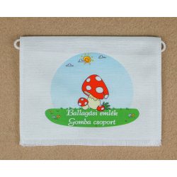   Gomba csoport, fehér színű vászon ballagó tarisznya (más alapanyag is választható) 