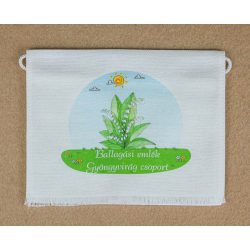   Gyöngyvirág csoport, fehér színű vászon ballagó tarisznya (más alapanyag is választható) 