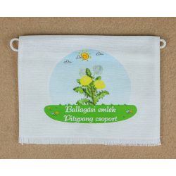   Pitypang csoport, fehér színű vászon ballagó tarisznya (más alapanyag is választható) 