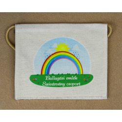   Szivárvány csoport, nyers színű vászon ballagó tarisznya (más alapanyag is választható) 