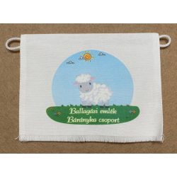   Bárányka csoport, fehér színű vászon ballagó tarisznya 
