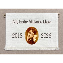   Iskolai ballagó tarisznya Ady Endre  minta, nyers színű vászon tarisznya