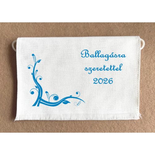 Iskolai ballagó tarisznya "B" - fehér vászon