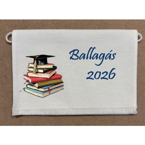 Iskolai ballagó tarisznya, "D"  - fehér vászon