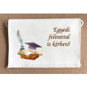 Iskolai ballagó tarisznya "F" - sapkás - fehér vászon