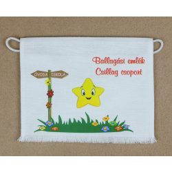   Csillag csoport sarokmotívummal fehér színű vászon ballagó tarisznya 