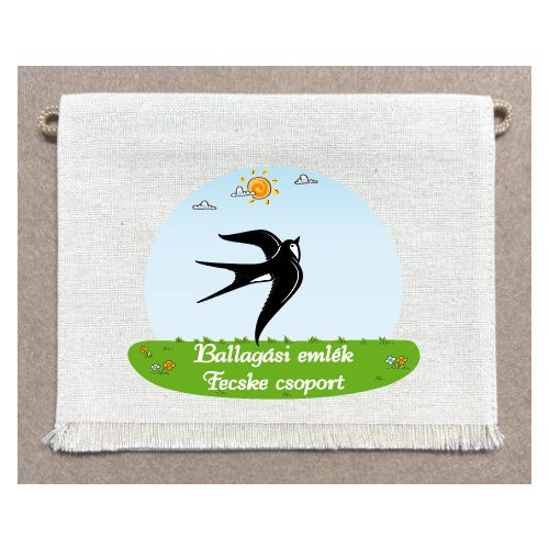 Fecske csoport, nyers színű vászon ballagó tarisznya