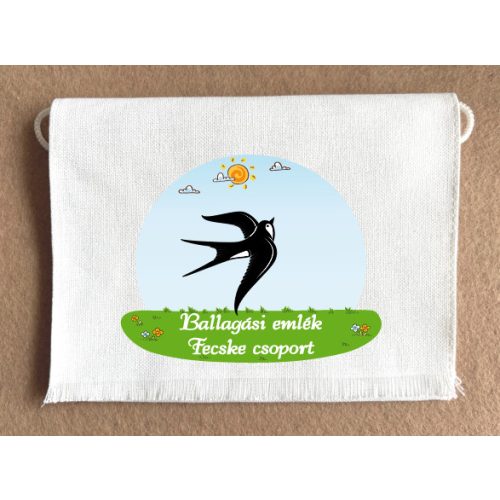 Fecske csoport, fehér színű vászon ballagó tarisznya