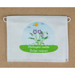   Ibolya csoport, fehér színű vászon ballagó tarisznya (más alapanyag is választható) 