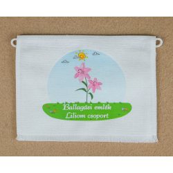   Liliom csoport, fehér színű vászon ballagó tarisznya (más alapanyag is választható) 